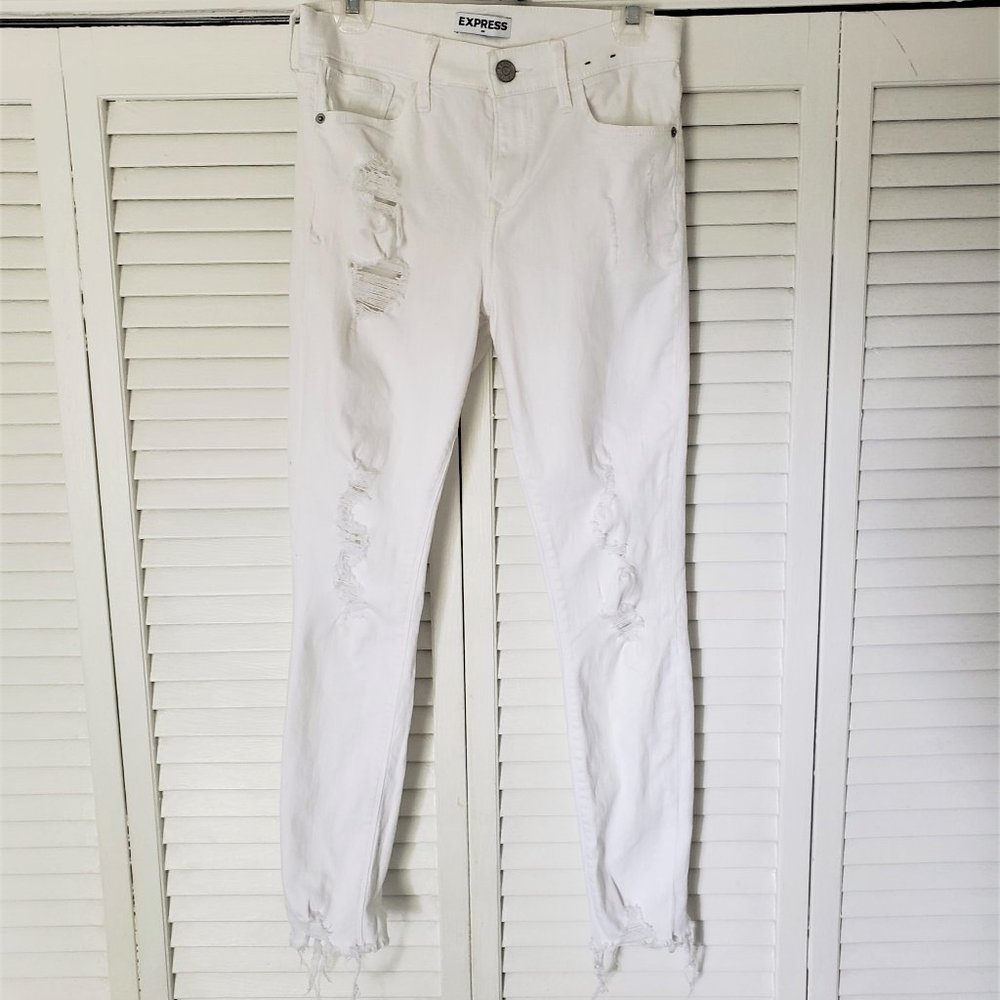Express Factory Distressed Ankle Jean Leggings